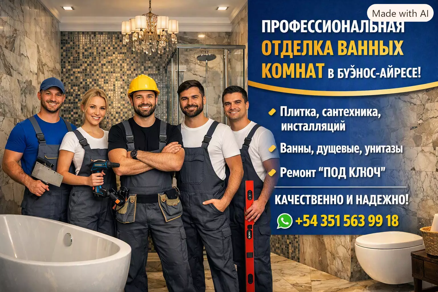 Ремонт ванных комнат, сантехнические и электромонтажные работы. — Строительство, Буэнос-Айрес